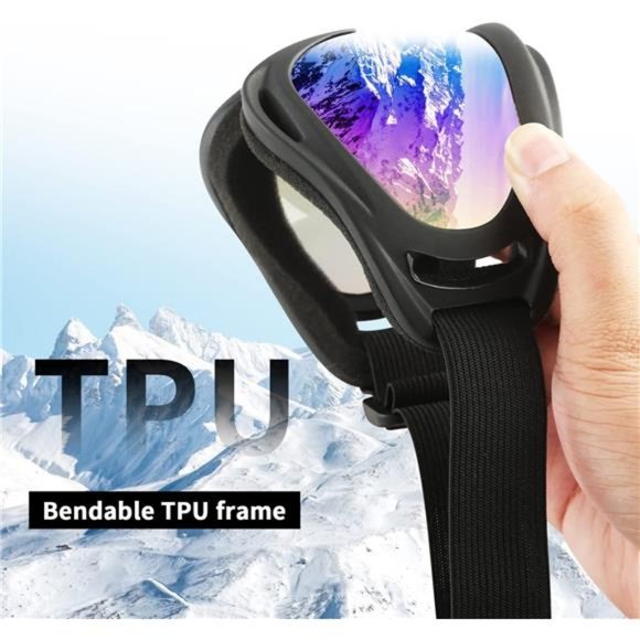 COOLOO Ski Goggles, Snow Snowboard Goggles UV Protection Foam Anti-Scratch - Picture 4 of 6